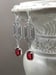 Image of Silver and Red Art Deco Earrings - 1920s Art Deco Jewelry - 1920s Earrings - Jewelry for Flapper ...