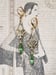 Image of Gold and Peridot Green Art Deco Earrings - 1920s Art Deco Jewelry - 1920s Earrings - Edwardian St...