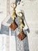 Image of Art Deco Fan Earrings - Art Deco Jewelry - 1920s Flapper - Assemblage Earrings - Art Nouveau Jewe...