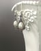 Image of Silver and Pearl Edwardian Earrings - Edwardian Style Jewelry - Art Nouveau Style Drop Earrings -...