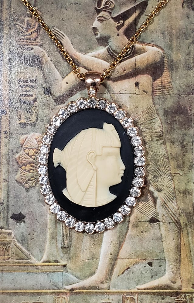 Image of Egyptian Revival Jewelry - Egyptian Revival Statement Necklace - Historical Jewelry - King Tut Ne...