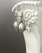 Image of Silver and Pearl Edwardian Earrings - Edwardian Style Jewelry - Art Nouveau Style Drop Earrings -...