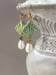 Image of Olivine and Pearl Fan Earrings - Green Art Deco Jewelry - 1920s Earrings - Great Gatsby Inspired-...