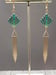 Image of Green Fan Art Deco Earrings - 1920s Art Deco Jewelry - Flapper Earrings - Vintage Style Jewelry -...