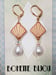 Image of Peach Pearl Deco Fan Earrings - 1920s Art Deco Jewelry - 1920s Earrings - Great Gatsby Wedding - ...