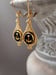 Image of Edwardian Anchor Drop Earrings - Victorian Mourning Jewelry - Edwardian Style Earrings - Gilded A...