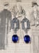 Image of Sapphire Blue Art Deco Earrings - Art Deco Jewelry - 1920s Wedding - Vintage Style Earrings - Rep...