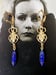 Image of Blue and Gold Egyptian Revival Scarab Earrings - Egyptian Revival Jewelry - Assemblage Earrings ...
