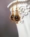 Image of Edwardian Anchor Drop Earrings - Victorian Mourning Jewelry - Edwardian Style Earrings - Gilded A...