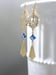 Image of Gold and Blue Art Deco Earrings - 1920s Art Deco Jewelry - 1920s Earrings - Flapper Jewelry - Vi...
