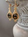 Image of Edwardian Anchor Drop Earrings - Victorian Mourning Jewelry - Edwardian Style Earrings - Gilded A...