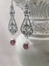 Image of Purple Crystal Filigree Earrings - Edwardian Style Jewelry - Purple Victorian Earrings - Edwardia...