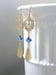 Image of Gold and Blue Art Deco Earrings -  1920s Art Deco Jewelry - 1920s Earrings - Flapper Jewelry - Vi...