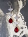 Image of Silver and Red Rhinestone Earrings - 1920s Art Deco Jewelry - Great Gatsby Wedding - 1920s Flappe...