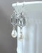 Image of Art Deco Silver Pearl Earrings - 1920s Art Deco Jewelry - Great Gatsby Wedding - 1920s Bride - Vi...