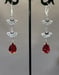 Image of Silver and Red Rhinestone Earrings - 1920s Art Deco Jewelry - Great Gatsby Wedding - 1920s Flappe...