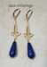 Image of Blue and Gold Lampwork Beads Art Deco Earrings - 1920s Art Deco Jewelry - Egyptian Revival Jewelr...
