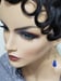 Image of Blue and Gold Lampwork Beads Art Deco Earrings - 1920s Art Deco Jewelry - Egyptian Revival Jewelr...