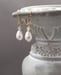 Image of Teardrop Pearl Earrings - Historical Jewelry - Dainty Pearl Earrings - Jane Austen Jewelry - Rege...
