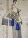 Image of Blue and Gold Lampwork Beads Art Deco Earrings - 1920s Art Deco Jewelry - Egyptian Revival Jewelr...