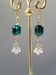 Image of Emerald Green Crystal Art Deco Earrings - 1920s Art Deco Jewelry - Flapper Jewelry - Great Gatsby...