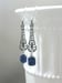 Image of Sapphire Blue Filigree Art Deco Earrings - 1920s Art Deco Jewelry - 1920s Earrings - Edwardian St...