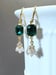 Image of Emerald Green Crystal Art Deco Earrings - 1920s Art Deco Jewelry - Flapper Jewelry - Great Gatsby...