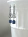 Image of Sapphire Blue Filigree Art Deco Earrings - 1920s Art Deco Jewelry - 1920s Earrings - Edwardian St...