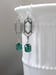 Image of Emerald Green Silver Art Deco Earrings - 1920s Art Deco Jewelry - 1920s Earrings - Flapper Jewelr...