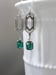 Image of Emerald Green Silver Art Deco Earrings - 1920s Art Deco Jewelry - 1920s Earrings - Flapper Jewelr...