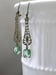 Image of Peridot Green Filigree Art Deco Earrings - 1920s Art Deco Jewelry - 1920s Earrings - Edwardian St...
