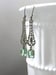 Image of Peridot Green Filigree Art Deco Earrings - 1920s Art Deco Jewelry - 1920s Earrings - Edwardian St...