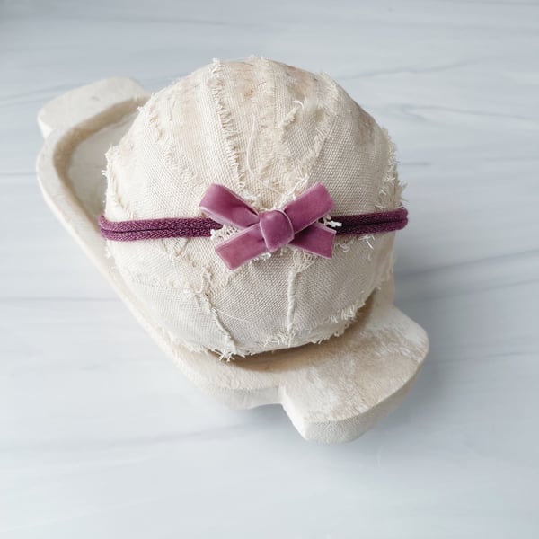 Image of Violet Mauve Classic Velvet Bow