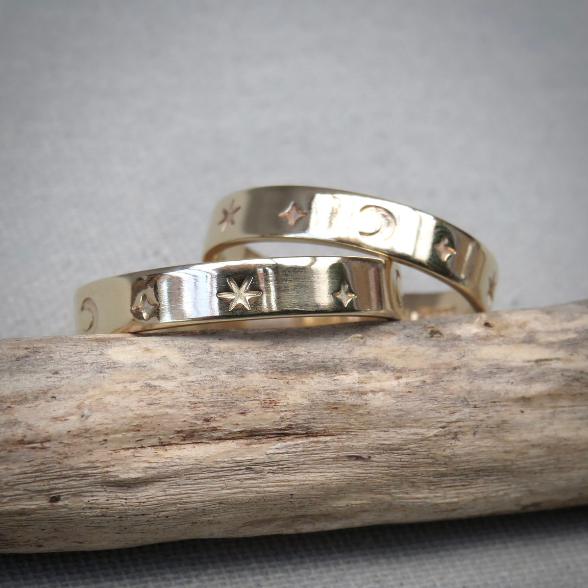 9ct Gold Star And Moon Rings - Two Rings - Wedding Rings | Eleven ...
