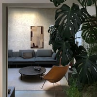 Image 4 of stitched abstract composition (natural/burgundy)