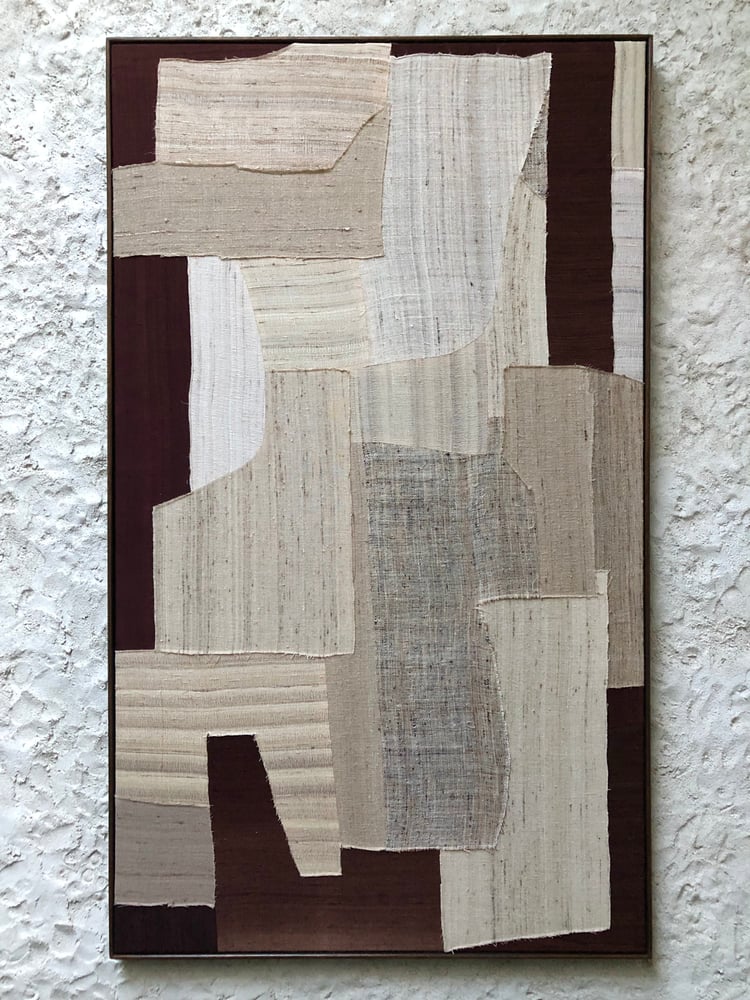 Image of stitched abstract composition (natural/purper)