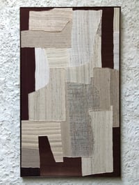 Image 3 of stitched abstract composition (natural/burgundy)