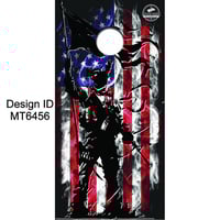 Brackish Wooder Cornhole Boards - Amer. Flag with Soldier