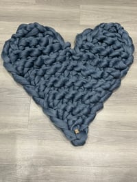 Image 1 of Giant Arm Knitted Love Heart Blanket