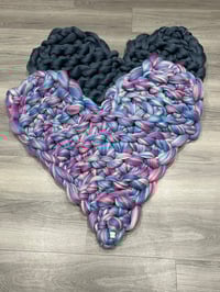 Image 2 of Giant Arm Knitted Love Heart Blanket