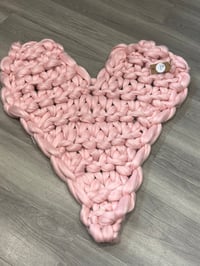 Image 3 of Giant Arm Knitted Love Heart Blanket