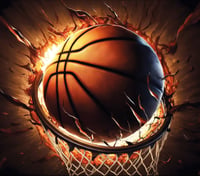 Image 1 of Basketball Hoop Flames