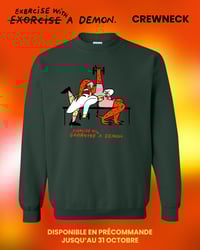 Image 1 of Crewneck vert forêt "Exercise with a demon"