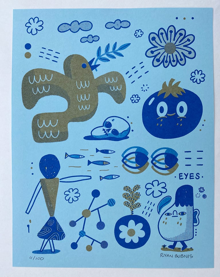 DOODLE DOVE RISO PRINT