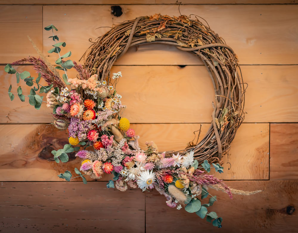 Image of Everlasting Dried Flower Wreath Class