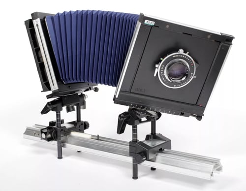 Image of Sinar Alpina 4X5 Camera w/ 210mm F6.3 lens + FRESNEL + holders + film NEW BELLOWS #4532