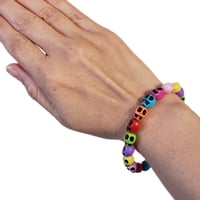 Image 1 of Multi Color Skull Bracelet (Size Medium)