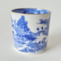 Image 1 of Antique Georgian Spode Blue & White Chinoiserie Gilded Coffee Can c.1805