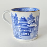 Image 4 of Antique Georgian Spode Blue & White Chinoiserie Gilded Coffee Can c.1805