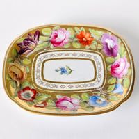 Image 1 of Antique Georgian Coalport Floral & Heavy Gilding Teapot Stand c.1815